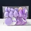 Venta Caliente Transfronteriza Nuevo Set de Esponjas para Maquillaje Forma de Corazón Doble Uso Seco y Húmedo Súper Suave No Absorbe la Base No se Atasca Esponja para Maquillaje