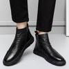 Vendas Diretas de Fábrica Botas Martin masculinas padrão crocodilo outono e inverno sapatos de cano alto estilo coreano moderno estilo britânico sapatos de algodão com forro de fleece