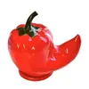 Porta Palillos de Cerámica de Chile Verde y Rojo al por Mayor Caja Creativa de Palillos para Mesa de Café de Sala de Estar Escritorio Caja de Hilo Dental Frasco de Almacenamiento para Bastoncillos de Algodón