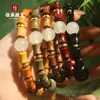 Pulseira de Contas de Bambu e Sândalo Verde DIY com Pedra Luminosa, Simbolizando Progresso Contínuo, Presente para Exame de Estudante