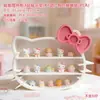 Decoração de Casa de Bonecas com Laço 3D Modelo de Armário Suporte de Exibição Multicamadas Brinquedo Bule Camada de Exibição de Perfume Prateleira de Exibição em Camadas