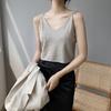 Jiawei Cor Pura Gola V Alça Curta Roupa Externa Estilosa Colete Elegante com Top Casual B9853