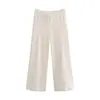 Pantalones Anchos de Lunares Estilo Chica Picante Americana para Mujer, de Cintura Alta con Cordón, Caídos, Adelgazantes, Pierna Ancha Recta, Estilo Casual Perezoso
