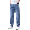 Jeans azules de alta gama italianos para hombre, nuevo estilo de primavera, pantalones rectos holgados para hombre, adecuados para uso business casual de mediana edad