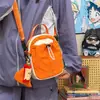Bolsa ligera para botella de agua de exterior, cierre de cordón unisex, bolso de un solo hombro, para viajes casuales, senderismo, bolso cruzado, bolsillo para teléfono con bloques de color