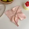 Goma para el Cabello Cuadrada Floral en Relieve de Color Caramelo con Borde de Encaje, Cuerda Pequeña para el Cabello Estilo Coreano, Elástico para el Cabello, Accesorio para el Cabello
