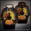Moletom com estampa 3D all-over de estilo sombrio de Halloween com designs de abóbora, morcego e gato preto, peça única de outono para casais