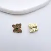 Fecho de Coração em Cobre Banhado a Ouro com Microincrustação de Zircônia Pulseira com Contas de Cristal Fecho de Ponta Acessórios para Joias DIY