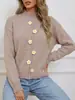 Blusas Femininas Moda Europeia e Americana Transfronteiriça Suéter Pulôver de Gola Meia-Alta com Decoração Floral Crochê à Mão Tridimensional Camiseta Base Suéter para Mulheres