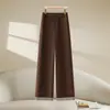 Pantalones de traje rectos para mujer, nuevo estilo otoño 2026, corte ajustado, tiro alto, holgados, adelgazantes, versátiles, pantalones casuales de pierna ancha