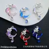 Colgante de Luna Creciente Roja Dulce Oscura Colgante de Luna Grande Gota de Agua Pulsera de Cuentas Hecha a Mano DIY Collar Accesorios de Aleación
