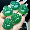 Atacado de fábrica ágata calcedônia grande Guanyin calcedônia verde pingente de jade casal Buda