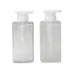 Frasco Quadrado para Shampoo 400ml Transparente Fosco Plástico PET Frasco Vazio para Cuidados Frasco para Gel de Banho Tipo Pump