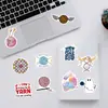50 pegatinas de doodle tejidas y cosidas transfronterizas, pegatinas decorativas impermeables para botellas de agua, pegatinas tejidas de dibujos animados creativas
