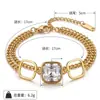 Pulsera Multicapa Sencilla y Sofisticada Incrustada con Diamantes para Mujer, Varios Estilos de Pulseras Huecas con Colgante Redondo, Joyería de Acero Inoxidable para la Mano