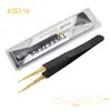 Pinça para Cílios Postiços Manual DIY Clip de Ponta Fina Manual de Manicure para Cílios Pinça para Cílios Postiços Antiestática ESD-15