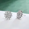 Brincos de Luxo Exquisitos com Zircônia Inlaid de Floco de Neve Transfronteiriços, Novos Brincos de Moda de Alto Padrão Versáteis Elegantes Mais Vendidos