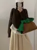 Suéter de Punto con Dobladillo de Encaje Cosido, Estilo Nuevo Primavera 2026, Diseño Suave y Holgado, Suéter Pulóver de Cuello Redondo para Mujer