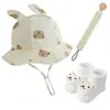 Sombrero de cubo de algodón puro para bebé Estilo europeo y americano Nuevo Sombrero de pescador con orejas de conejo Sombrero de sol floral Transfronterizo 3-12m