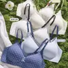 Sujetador floral de lunares para niña con relleno de gelatina, anti-caída, copa fija, realza y soporta los senos laterales, sujetador fino sin costuras