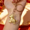 Oro Inmediatamente Tiene Dinero Cadena para Teléfono Móvil Colgante Lámina de Oro Imitación Llavero de Dibujos Animados Pony Tarjeta Pequeño Regalo Saludos de Año Nuevo