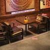Bar de Canções Folclóricas Sofá Cabine de Bistrô Cafeteria Casa de Chá Speakeasy Estilo Étnico Restaurante de Churrasco Conjunto de Mesa e Cadeira