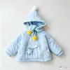 Nuevo Estilo Otoño/Invierno Niña Elegante Versátil Moderno Algodón con Capucha y Cremallera Diagonal de Estrella 3D Ropa de Abrigo para Salir