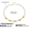 Collar de acero inoxidable con cuentas ovaladas multicolor transfronterizo europeo y americano, pulsera de cadena para clavícula de mujer de nicho de lujo ligero