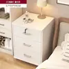 Mesita de noche con cerradura, diseño moderno simple para uso en el hogar, gabinete de almacenamiento de mesita de noche para dormitorio, estante de almacenamiento pequeño simple, tamaño mini