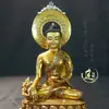 Estátua de Pequeno Buda Dourado Samantabhadra, Deus da Riqueza Amarelo, Buda da Medicina Sakyamuni Roxo, Tara Verde, Lótus Roxo, Artesanal Nepalesa, para Montar em Carro