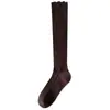 Calcetines de Algodón Puro Hechos a Medida para Mujer, Versátiles Calcetines Apilables Adelgazantes para Otoño e Invierno, Calcetines Largos Retro Japoneses Huecos