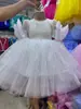 Nuevo vestido de cumpleaños con cuentas para niños de Amazon, falda tutú de malla brillante para bebés y niños pequeños, venta al por mayor de fábrica