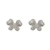 Pendientes de botón de mariposa de circón japoneses coreanos exquisitos, modernos, versátiles, elegantes, de lujo ligero, simples, únicos, de alta gama, pendientes súper brillantes para mujer
