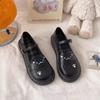 Sapatos de couro plataforma estilo britânico femininos 2024 verão novo estilo mocassins estilo japonês estilo universitário sapatos sem cadarço com fivela