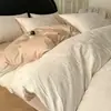 Conjunto de Roupa de Cama Jacquard Exquisito de Algodão Integral, Amigo da Pele e Confortável, Lençol e Capa de Edredom para Quarto Principal, Algodão Puro, Roupa de Cama Macia e Simples