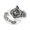 Anillo de Plata S925 Rey Ciervo Dorado Diseño Vintage Old Fashionistas Estrella Dorada Anillo Ajustable para Hombre y Mujer Productos Nuevos