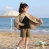 Novo Xale de Proteção Solar Infantil, Verão Fino e Respirável, Roupa de Verão 2026, Capa Curta Anti-UV para Meninas, Item Mais Vendido