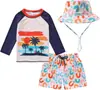 Traje de Banho Infantil Masculino Duas Peças Personalizado Desenho Animado Fofo Proteção Solar Secagem Rápida Calção de Natação Bebê Coreano Bebê Ins