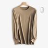 Playera Coreana de Manga Larga para Hombre Primavera y Verano Nueva Camiseta Básica para Hombre Cuello Redondo Algodón Puro Holgada Cubre la Carne Top Interior