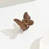 2,5cm nova borboleta de simulação asas ocas temperamento fosco marrom leite grampo de cabelo fixo acessórios para meio cabelo