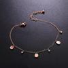 Nueva Moda Coreana Tobillera de Acero de Titanio con Incrustaciones de Diamantes Gatito Joyería Rose Gold para Mujer Tobillera Simple de Acero Inoxidable de la Suerte