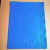 Bolsa sanfonada azul de plástico espesso, bolsa quadrada dobrável de PE de alta pressão com boca plana, bolsa plana azul antiestática de PE