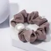 Nudo para el Cabello de Perlas Estilo Francés Nuevo, Cuerda Elegante de Satén para el Cabello, Goma Elástica para el Pelo, Diadema para Niña, Accesorio Elástico para Moño al por Mayor