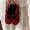 Zapatos Planos Mary Jane para Mujer, Estilo Nuevo para Viajar, Puntera Redonda, Suela Suave, Gamuza, Versátiles, Lazo, Elegantes, para Mujer, Primavera y Verano 2026