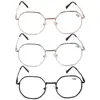 Gafas Metálicas Hexagonales Retro Asimétricas Nuevas para Adultos Miopes, Gafas Planas Anti-Luz Azul para Hombres y Mujeres