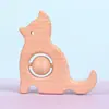 Novo chocalho de animal em faia de madeira desenho animado DIY acessórios para brinquedo de dentição de bebê fabricantes de origem estoque