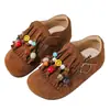 Zapatos de Cuero para Niñas 2025 Otoño e Invierno Nuevo Estilo Estilo Infantil Borla con Perlas Zapatos Birkenstock Suela Suave para Bebé Zapatos Casuales Doudou