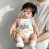Ropa de Verano Delgada para Exterior sin Mangas de una Pieza para Bebés y Niños Pequeños con Elefante de Dibujos Animados, Linda, Versátil y Transpirable