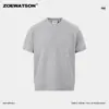Camiseta Básica de Manga Corta para Hombre Zoewatson Estilo Old Money Color Sólido Texturizado Verano Versátil Americano