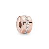 Broche Pandora de Plata de Ley 925 con Resina en Forma de Corazón de Flor de Durazno con Incrustación Completa de Diamantes, Tendencia de Moda Personalizada